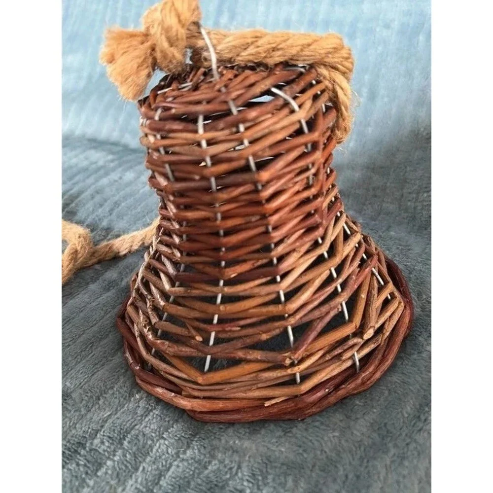 Rustic Grapevine Wicker Hanging Bell Farmhouse Decoration
